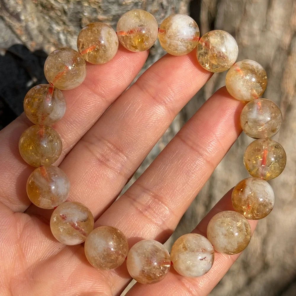 12mm stretchable milky citrine bracelet‎ 0749